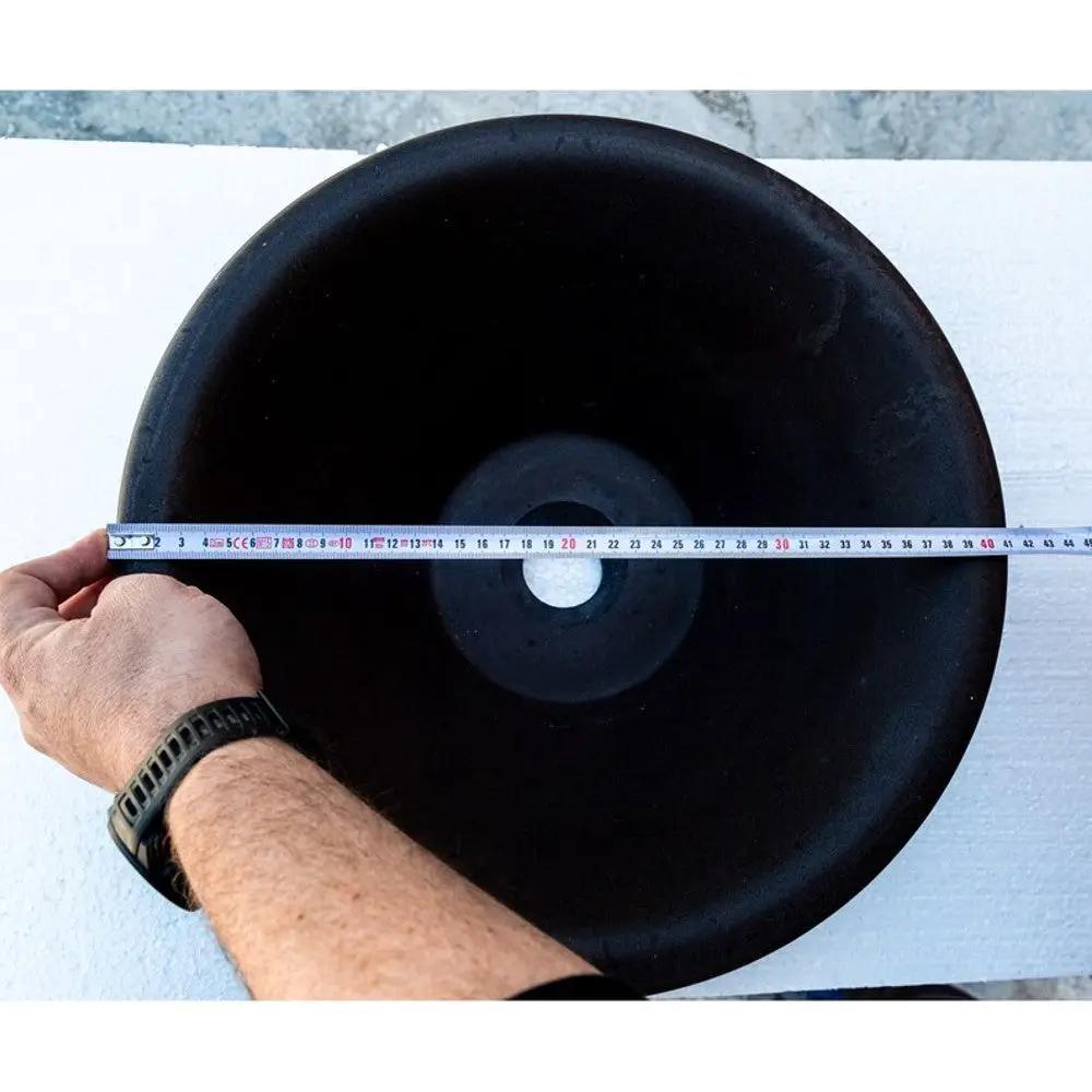 Black Andesite Natural Stone V-Shape Tapered Sink Honed-Matte by GobekDesign