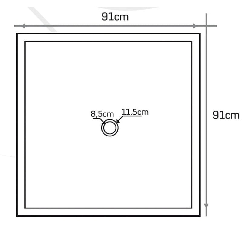 Black Basalt Square Shower Base (W)36" (L)36" (H)3" by GobekDesign