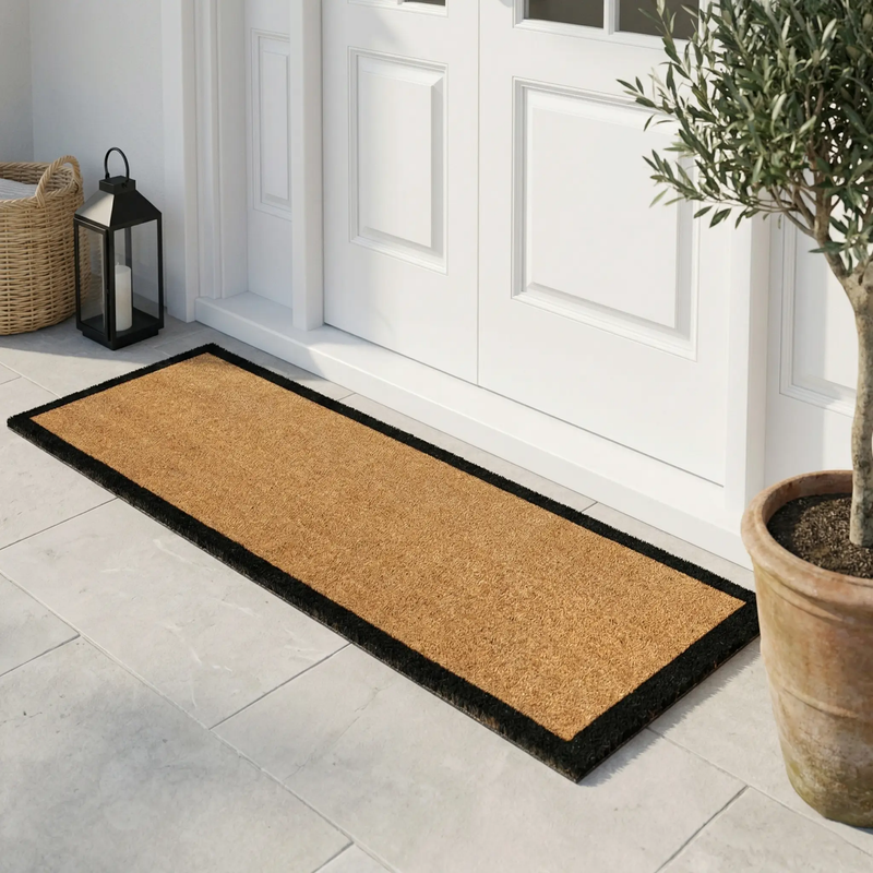 Black Border Coir Doormat by Fab Habitat