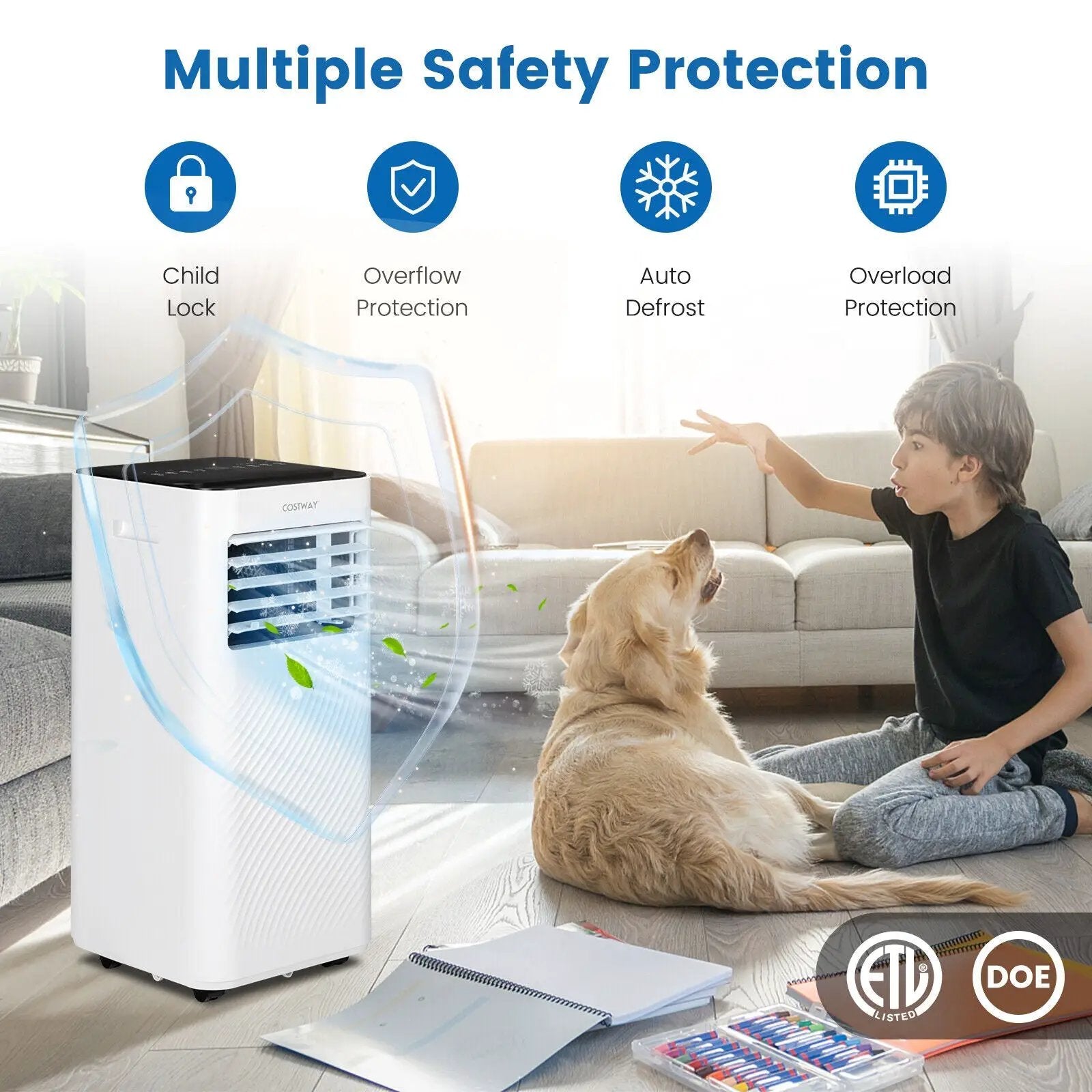 10000 BTU 4-in-1 Portable Air Conditioner with Dehumidifier and Sleep Mode by DirectDeals