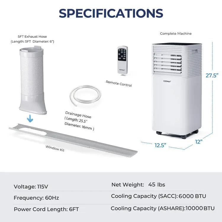 10000 BTU Air Cooler with Fan and Dehumidifier Mode by DirectDeals