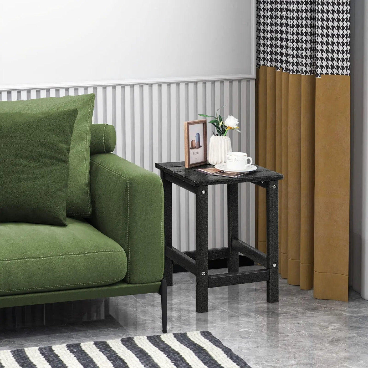 14 Inch Square Weather-Resistant Adirondack Side Table by DirectDeals