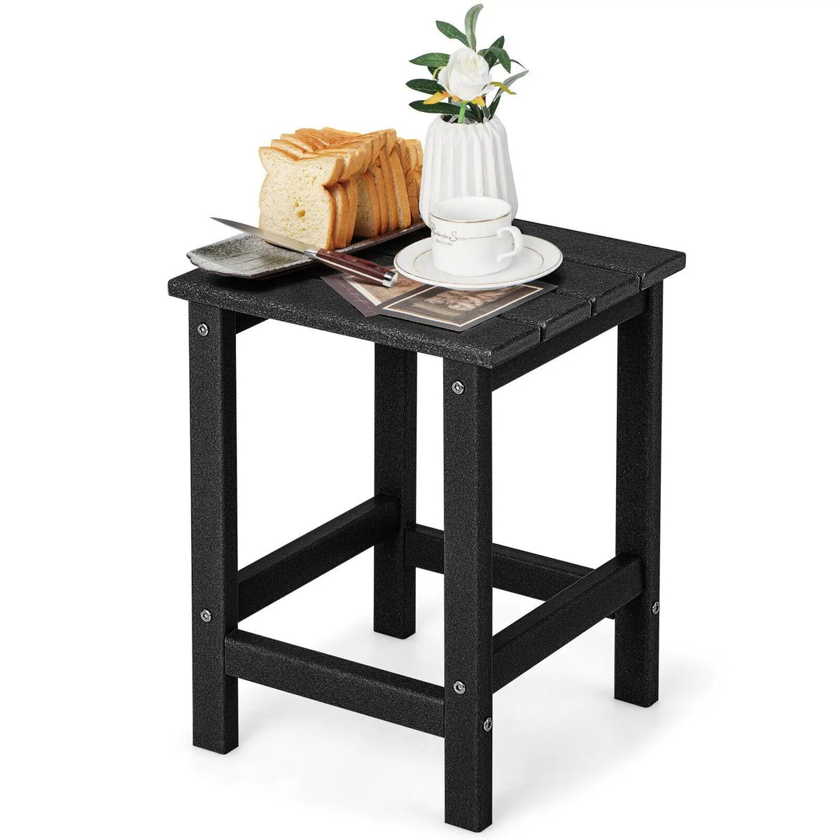 14 Inch Square Weather-Resistant Adirondack Side Table by DirectDeals