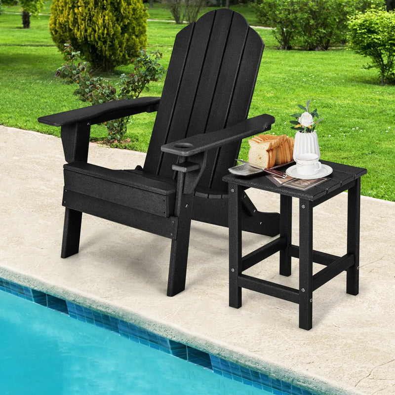 14 Inch Square Weather-Resistant Adirondack Side Table by DirectDeals