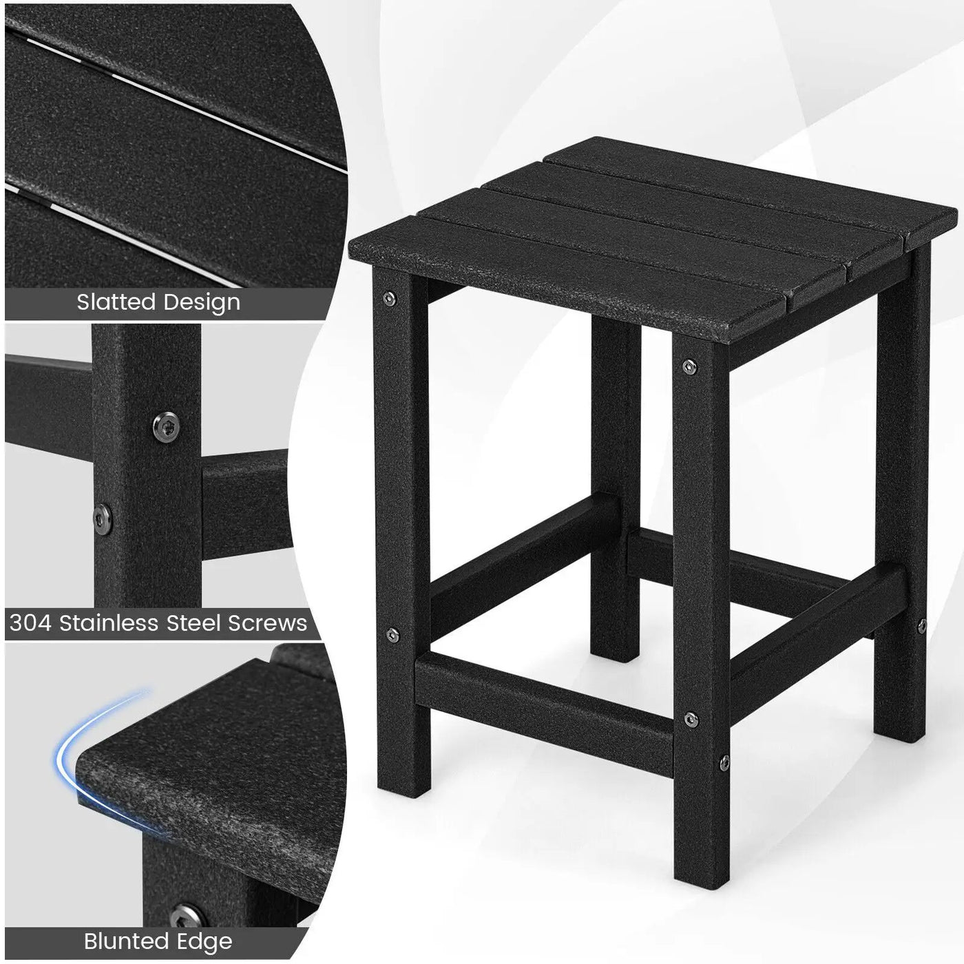 14 Inch Square Weather-Resistant Adirondack Side Table by DirectDeals