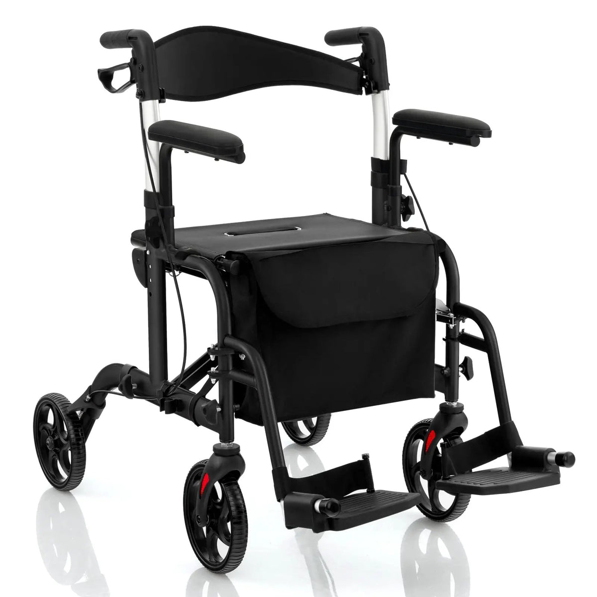 Folding Rollator Walker with Seat and Wheels Supports up to 300 lbs by DirectDeals