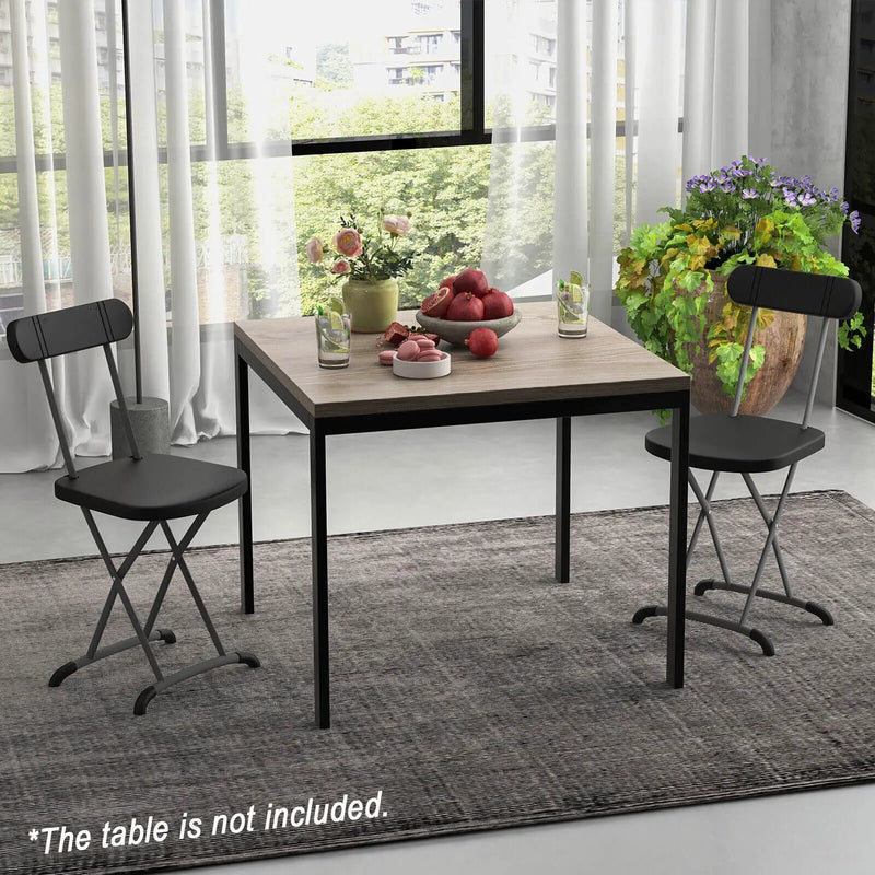 2 Pieces Outdoor Folding Chair Set with Sturdy Frame and Ergonomic Backrest by DirectDeals
