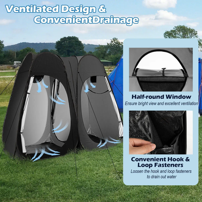 Oversized Pop Up Shower Tent with Window Floor and Storage Pocket by DirectDeals