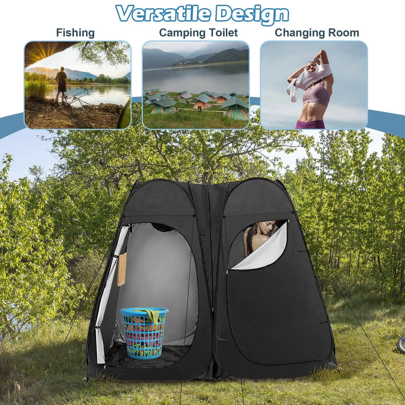 Oversized Pop Up Shower Tent with Window Floor and Storage Pocket by DirectDeals
