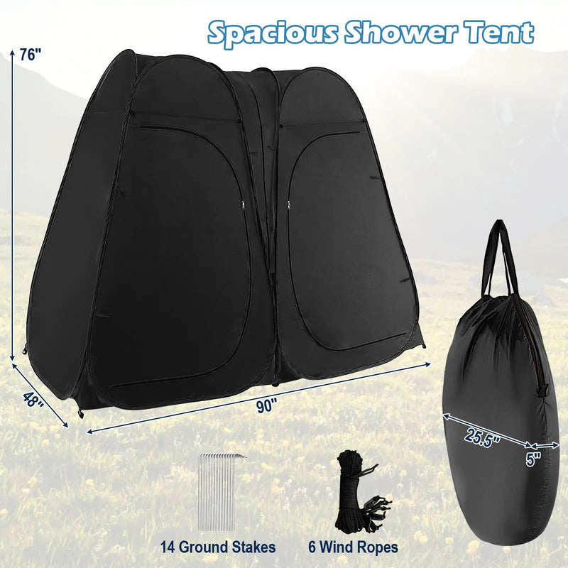 Oversized Pop Up Shower Tent with Window Floor and Storage Pocket by DirectDeals