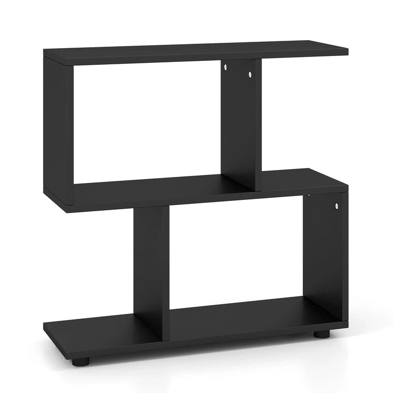 24 Inch 3-Tier Geometric Bookshelf with Thick Foot Pads by DirectDeals