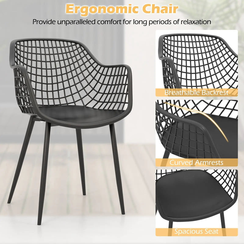 3 Piece Patio Chair Set with PP Seat and Tabletop for Porch by DirectDeals