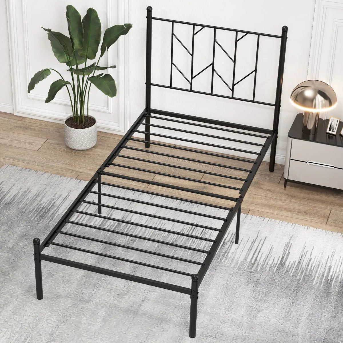 Twin/Full/Queen Size Platform Bed Frame with Sturdy Metal Slat Support by DirectDeals