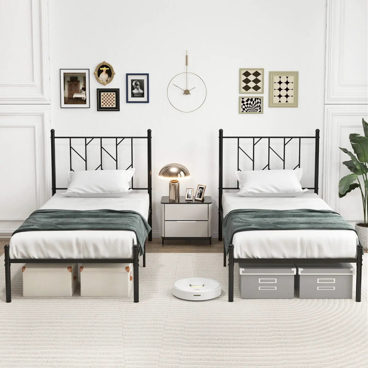 Twin/Full/Queen Size Platform Bed Frame with Sturdy Metal Slat Support by DirectDeals