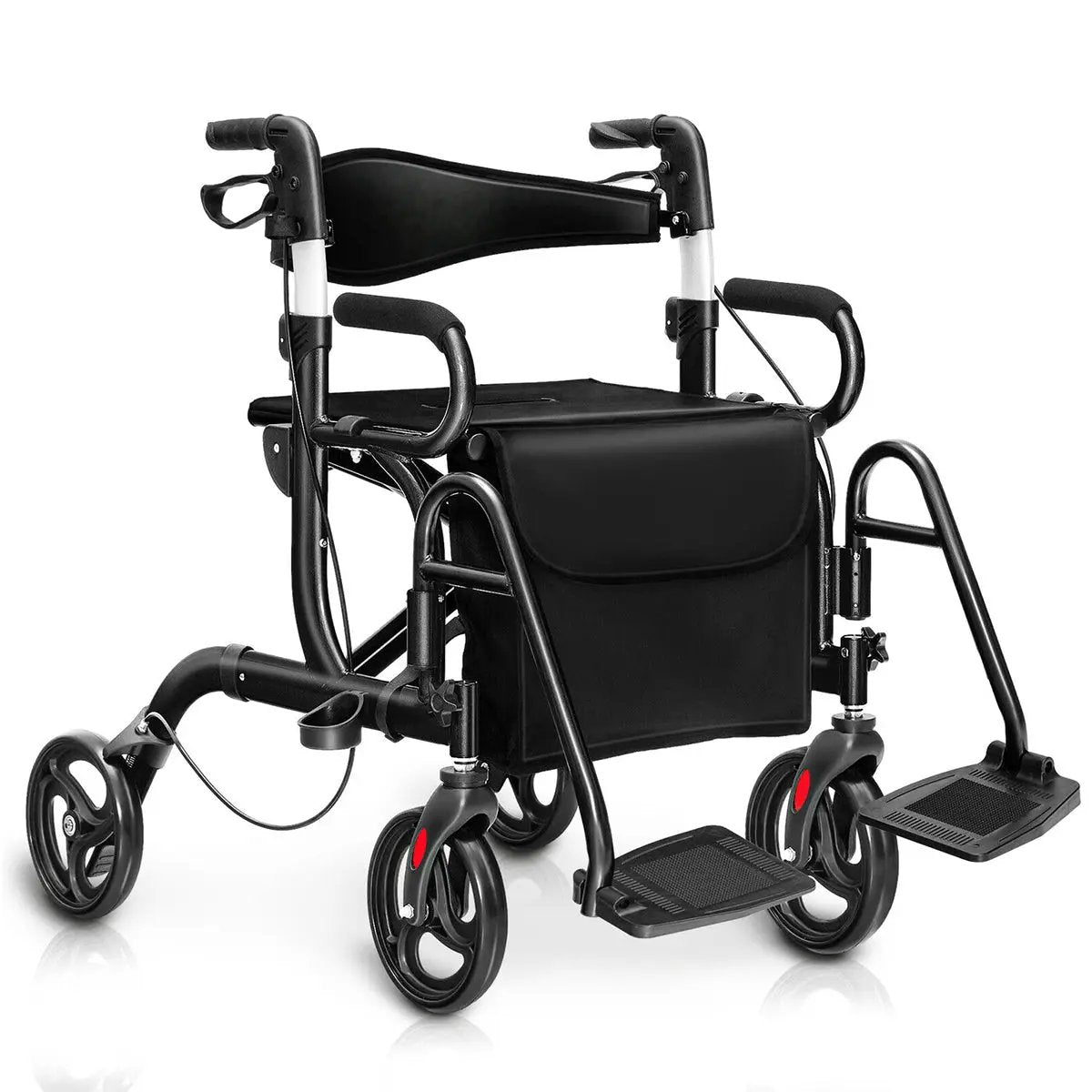 Folding Rollator Walker with 8-inch Wheels and Seat by DirectDeals