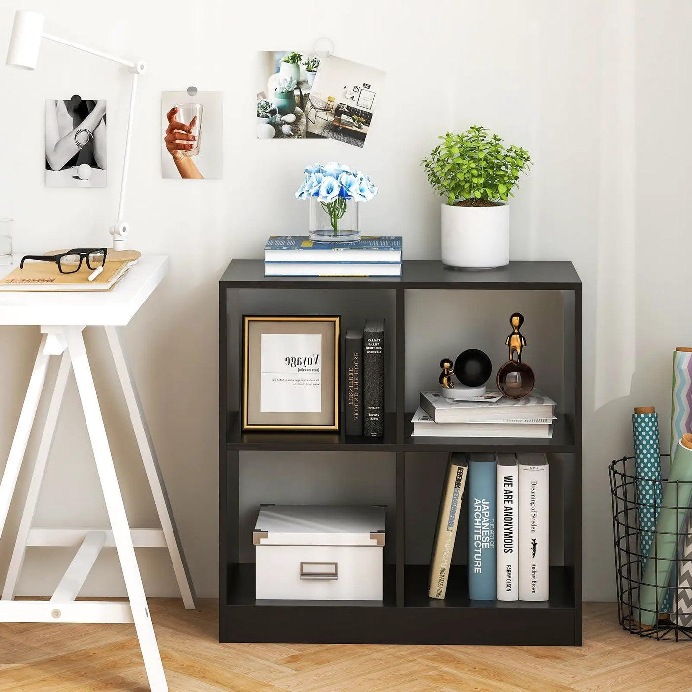 4-Cube Kids Bookcase with Open Shelves by DirectDeals
