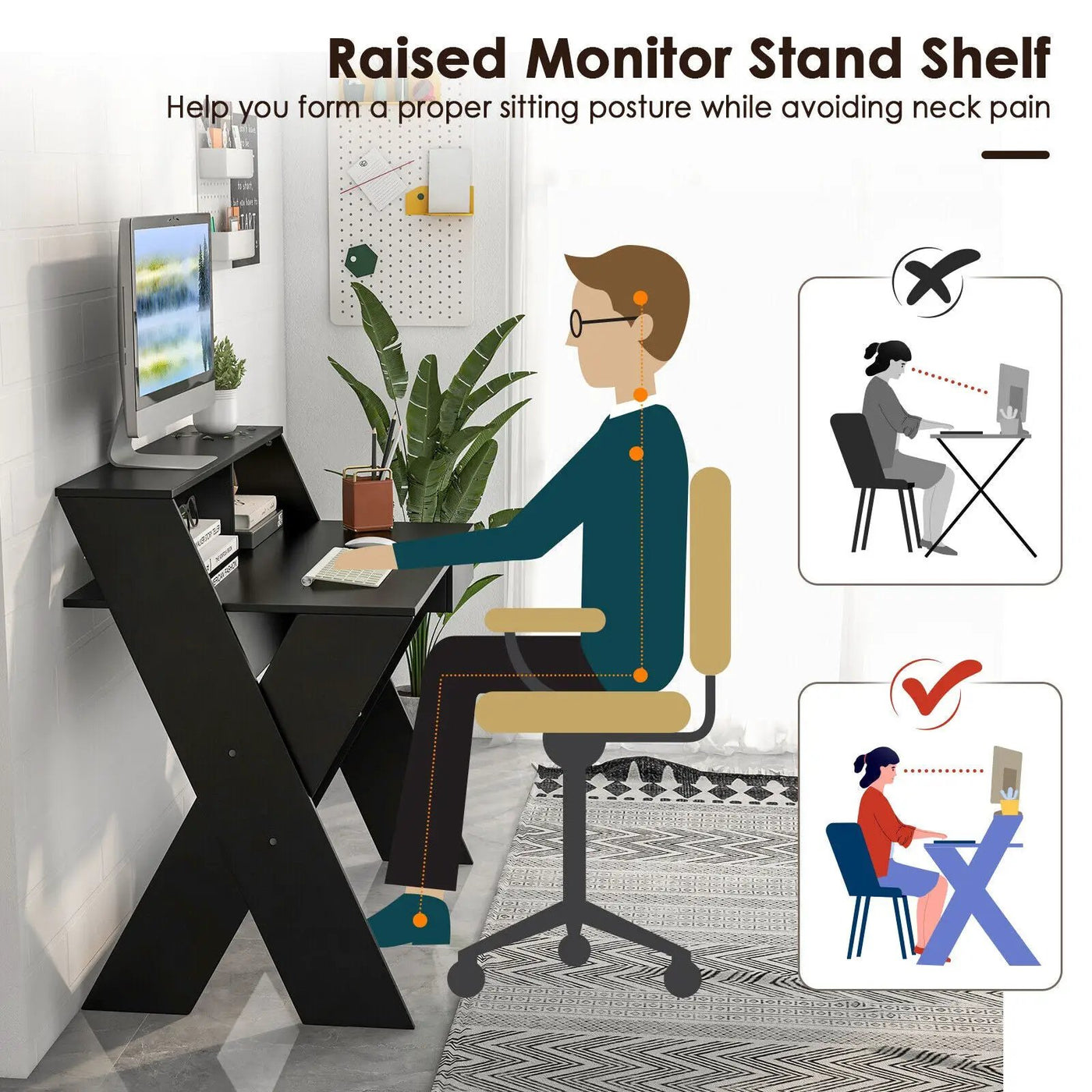 Small Computer Desk with Storage Drawer by DirectDeals