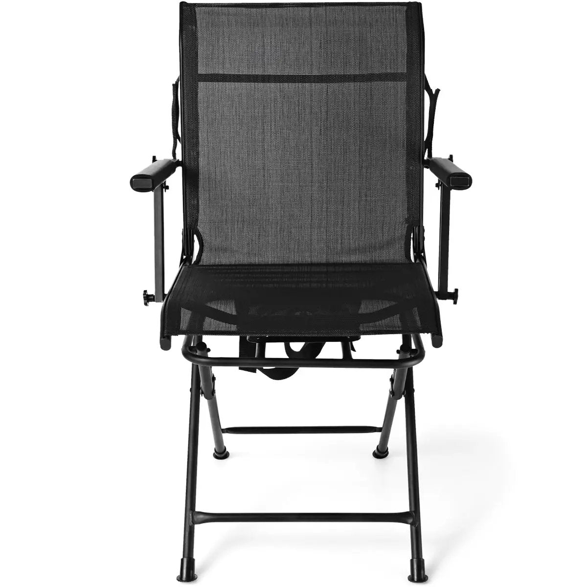 Foldable Swivel Patio Chair with Armrest and Mesh Back by DirectDeals