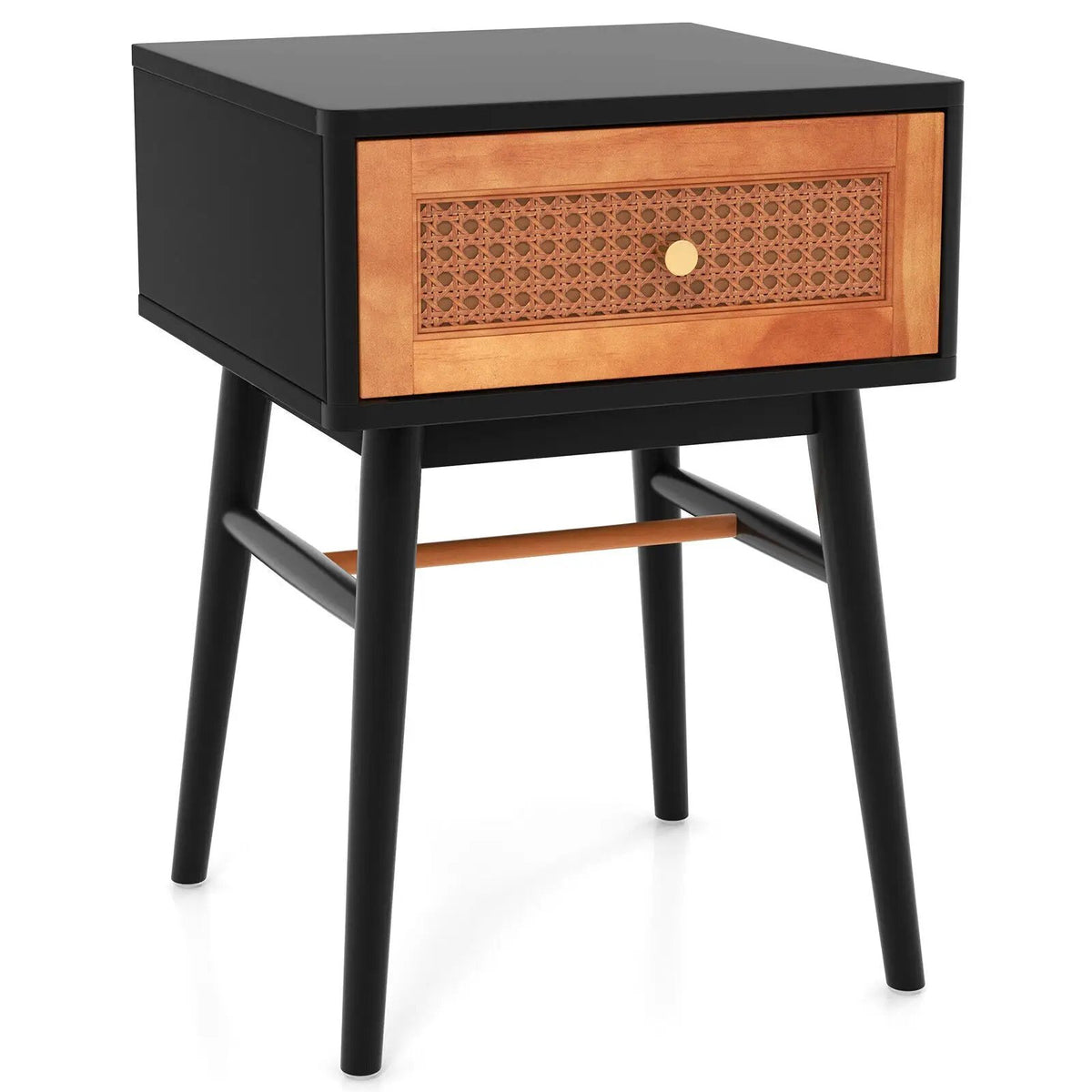 1-Drawer Modern Bedside Table with Solid Wood Legs by DirectDeals