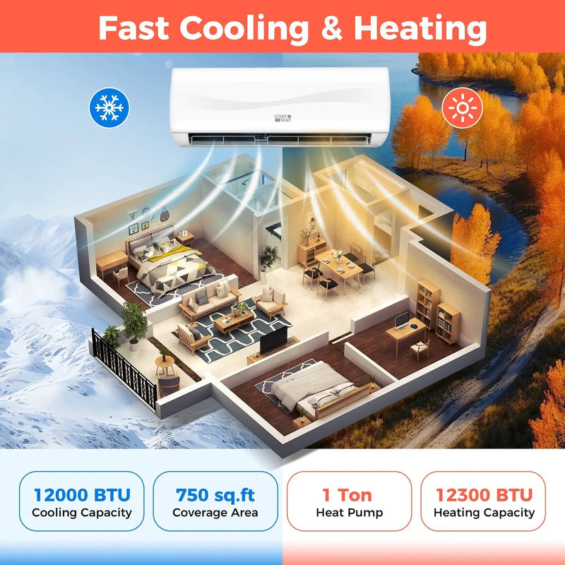 Blast Series 12000 BTU 20 SEER2 115V Ductless Mini Split Air Conditioner by DirectDeals