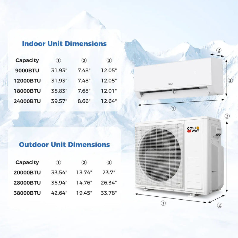 Blast Pro 20000 BTU 2 Zone 23 SEER2 Mini Split AC with Heat Pump by DirectDeals