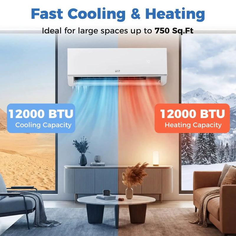 Blast Pro Series 12000 BTU 20 SEER2 115V Wifi Enabled Mini Split Air Conditioner and Heater by DirectDeals