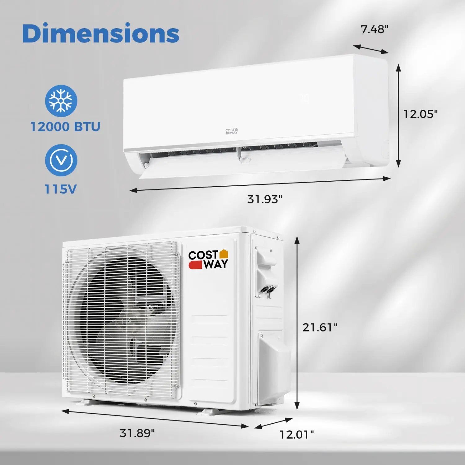 Blast Pro Series 12000 BTU 20 SEER2 115V Wifi Enabled Mini Split Air Conditioner and Heater by DirectDeals