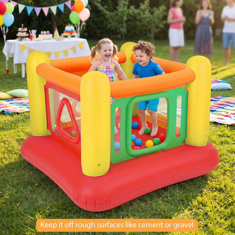 Inflatable Bounce House for Kids with Transparent Side Walls by DirectDeals