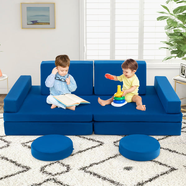 10-Piece Kids Play Couch Sofa with Portable Handle, photo 2 of 9