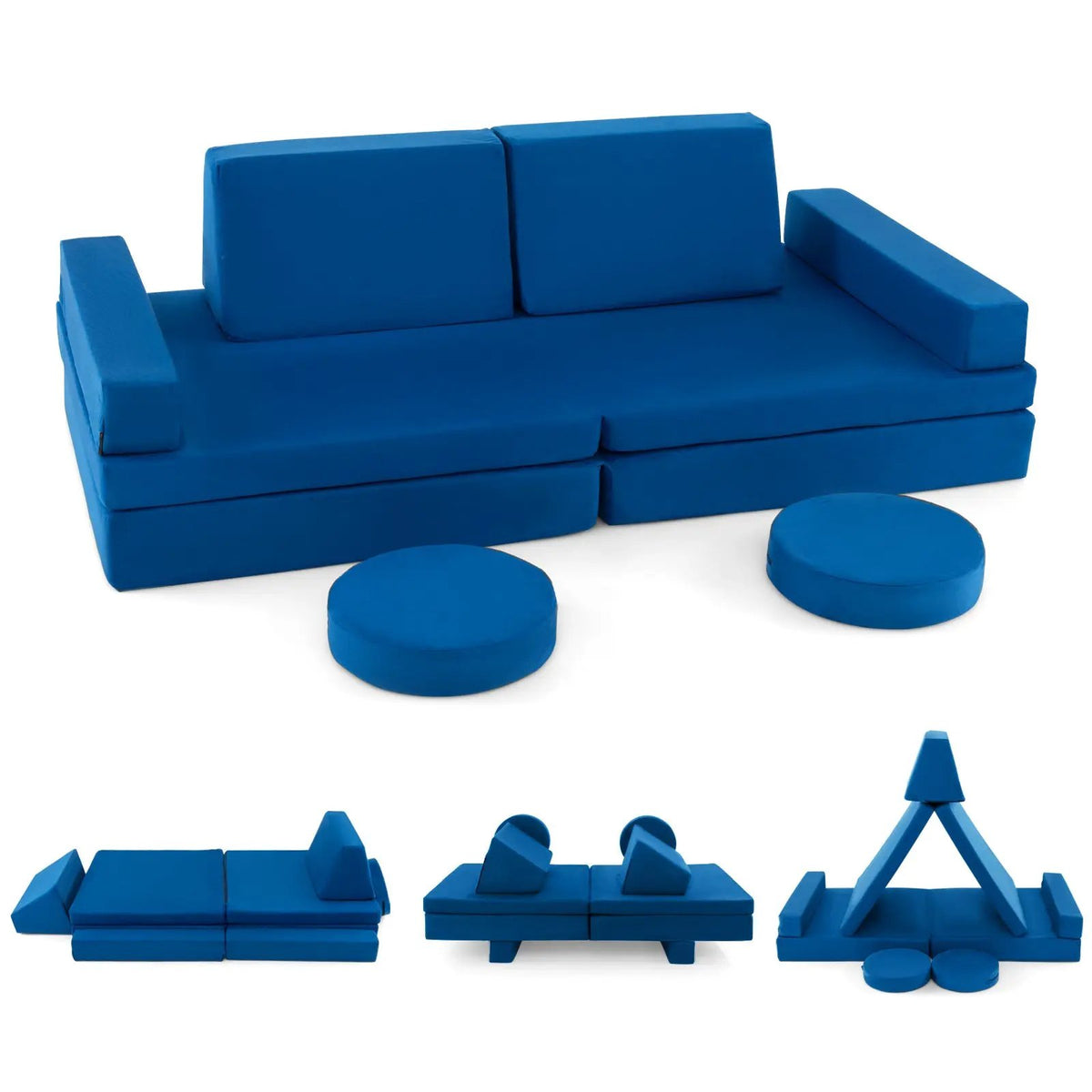 10-Piece Kids Play Couch Sofa with Portable Handle by DirectDeals