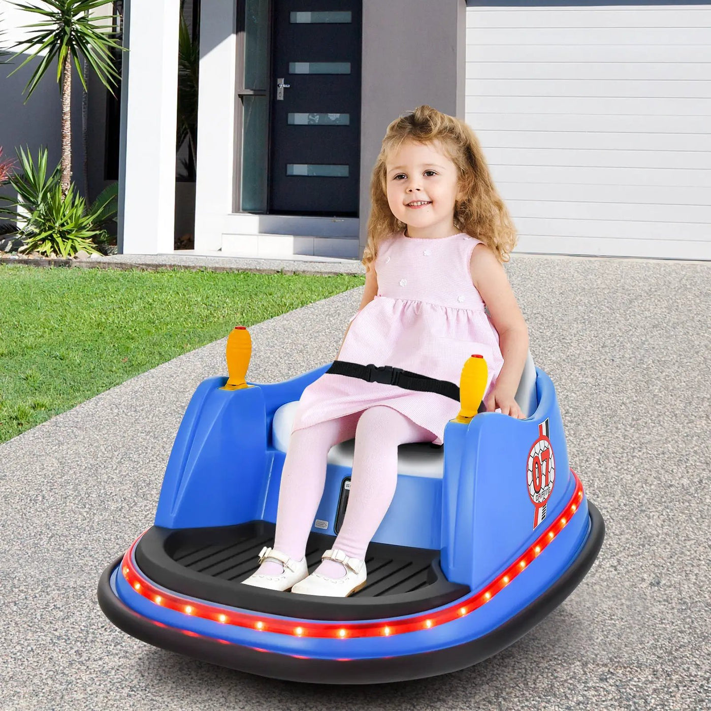 12V Electric Kids Ride On Bumper Car with Flashing Lights for Toddlers by DirectDeals