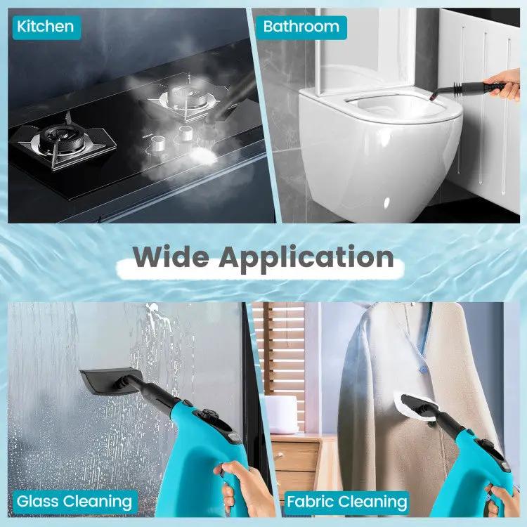 1400W Handheld Steam Cleaner with 14-Piece Accessory Kit and Child Lock by DirectDeals