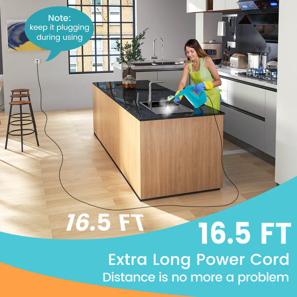 1400W Handheld Steam Cleaner with 14-Piece Accessory Kit and Child Lock, photo 2 of 11