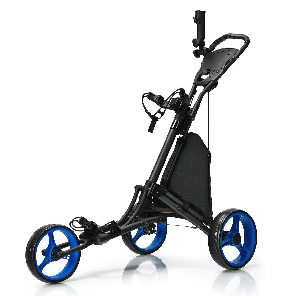 Folding 3 Wheels Golf Push Cart with Bag Scoreboard Adjustable Handle by DirectDeals