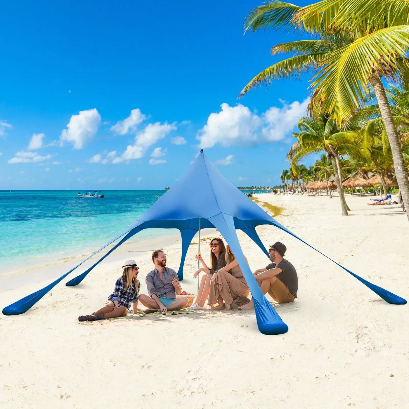 20 x 20 Feet Beach Canopy Tent with UPF50+ Sun Protection and Shovel by DirectDeals