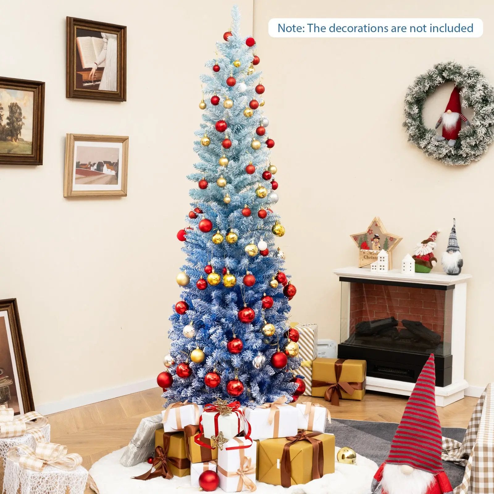 6 Feet Blue Gradient Snow Flocked Artificial Christmas Tree-Blue by DirectDeals