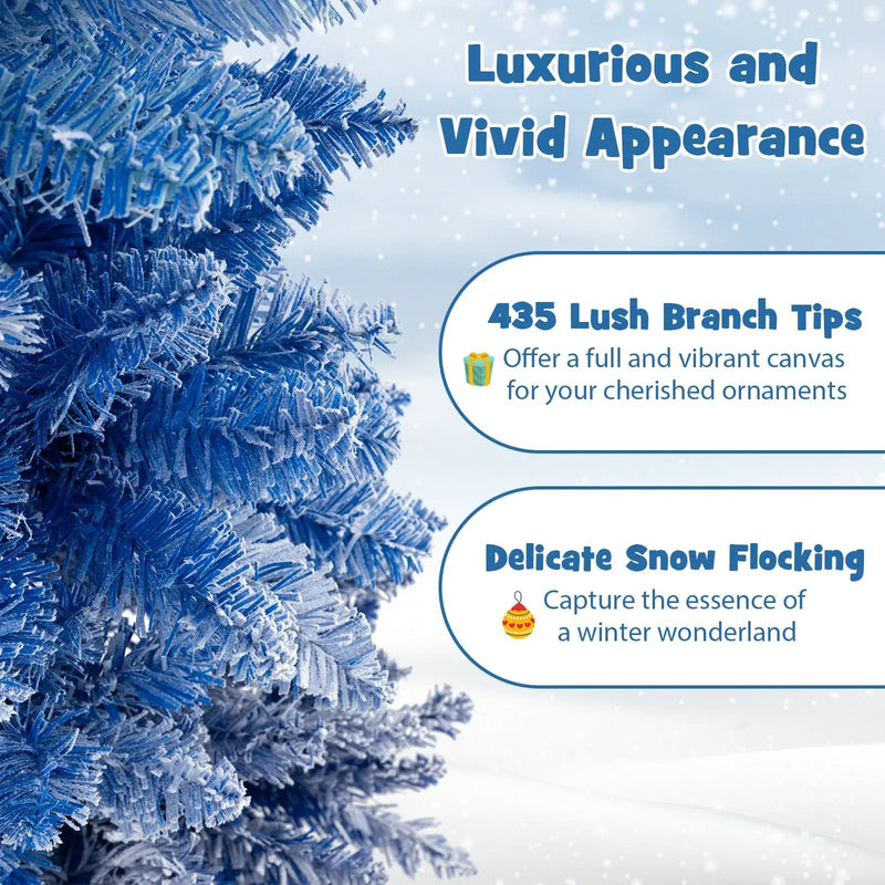 6 Feet Blue Gradient Snow Flocked Artificial Christmas Tree-Blue by DirectDeals