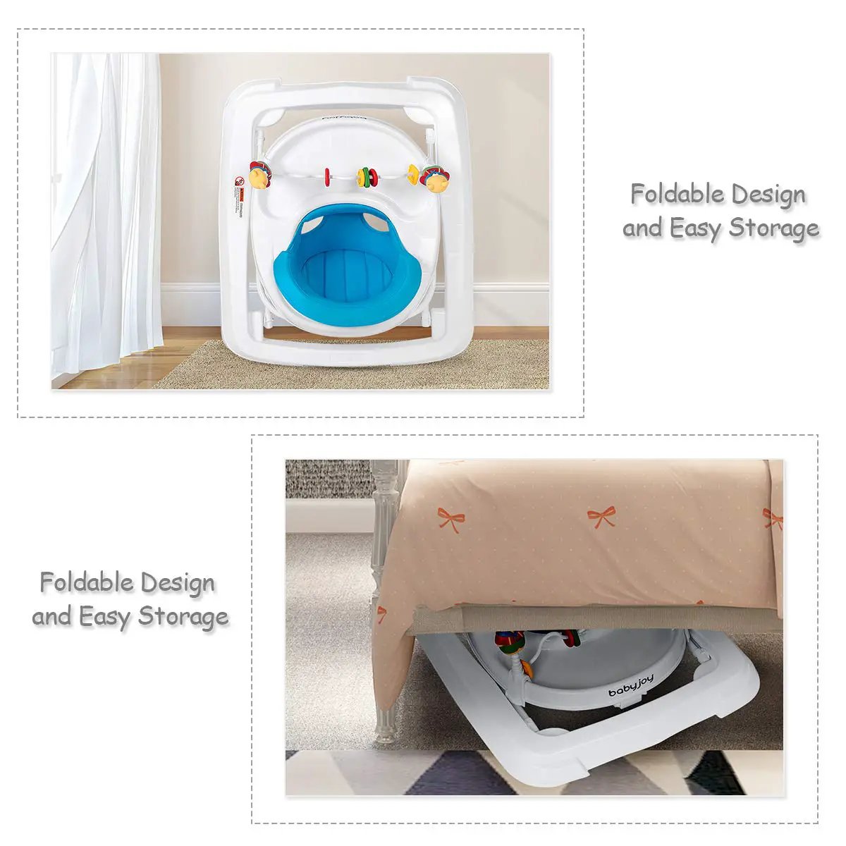 Adjustable Height Removable Folding Portable Baby Walker by DirectDeals
