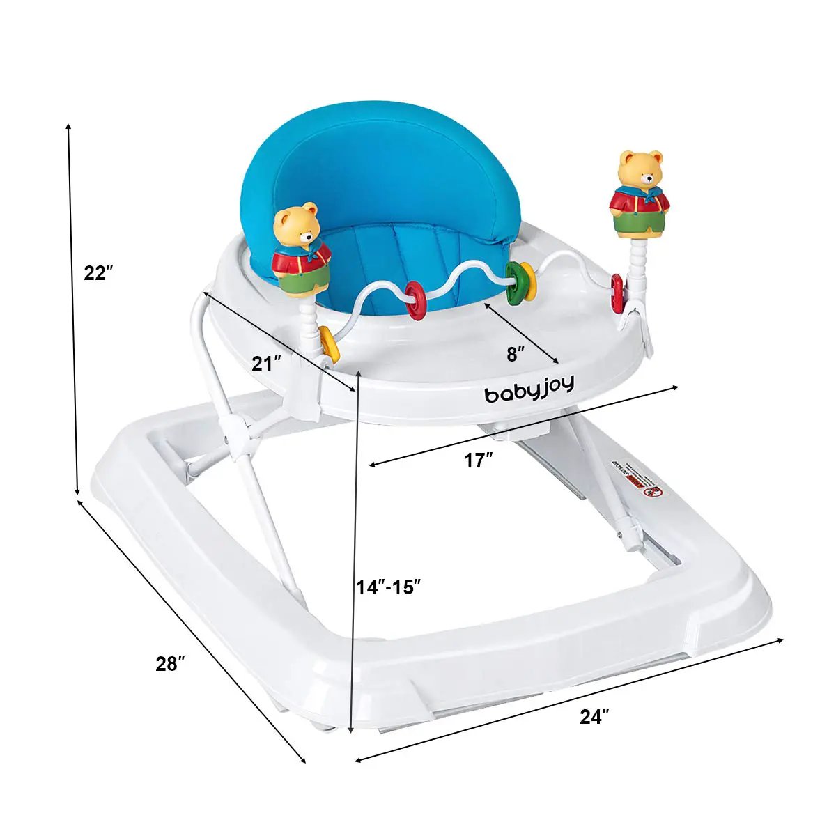 Adjustable Height Removable Folding Portable Baby Walker by DirectDeals
