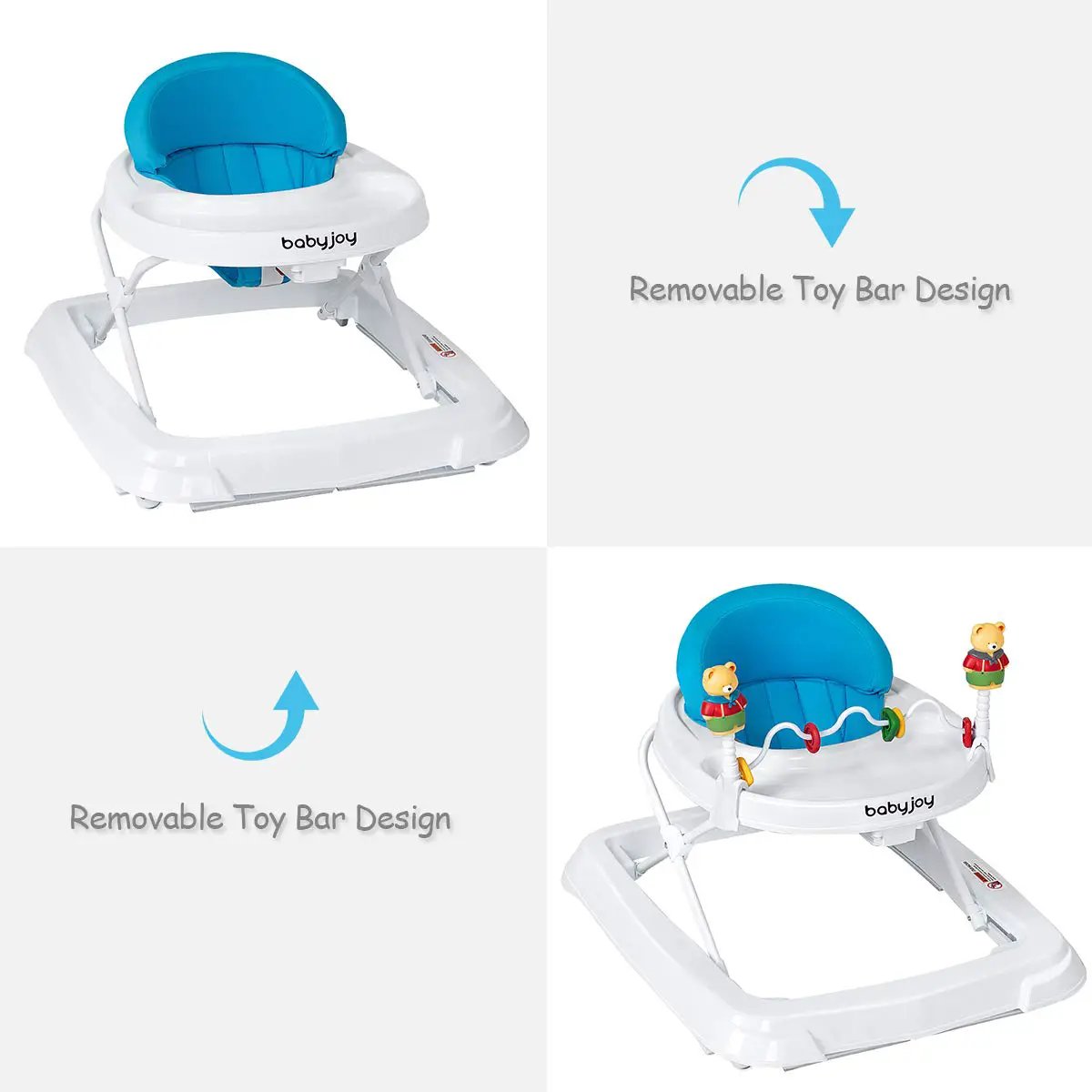 Adjustable Height Removable Folding Portable Baby Walker by DirectDeals