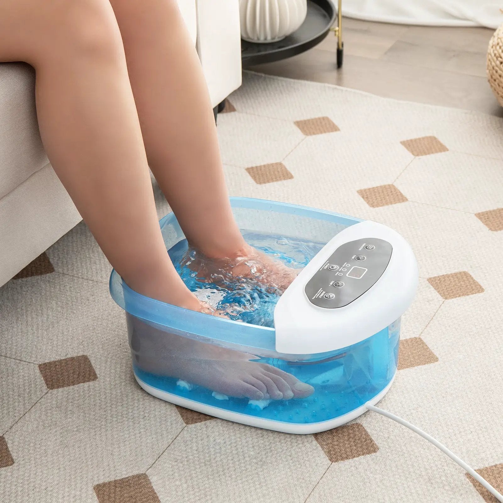 Foot Spa Massager Tub with Removable Pedicure Stone and Massage Beads-Blue by DirectDeals