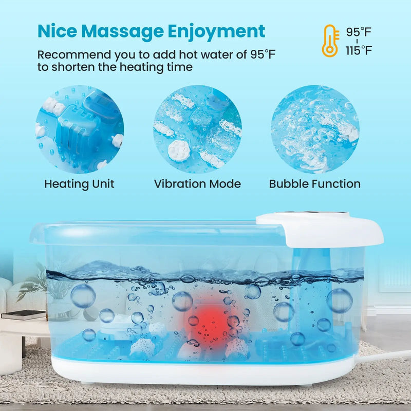 Foot Spa Massager Tub with Removable Pedicure Stone and Massage Beads-Blue by DirectDeals
