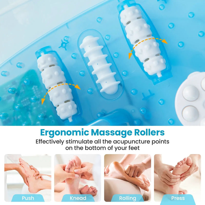 Foot Spa Massager Tub with Removable Pedicure Stone and Massage Beads-Blue by DirectDeals