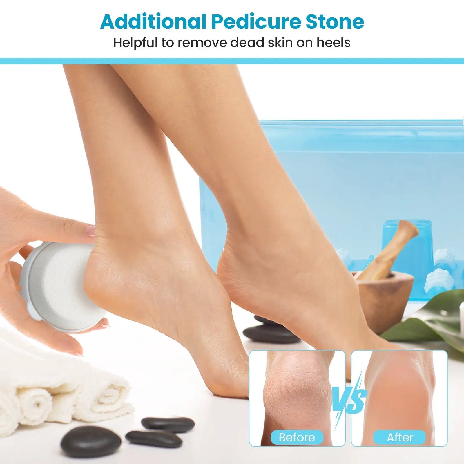 Foot Spa Massager Tub with Removable Pedicure Stone and Massage Beads-Blue by DirectDeals