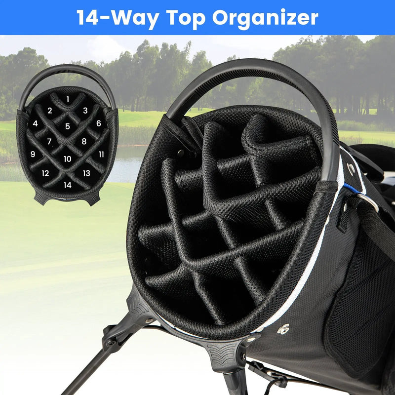 Lightweight Golf Stand Bag with 14 Way Top Dividers and 6 Pockets by DirectDeals