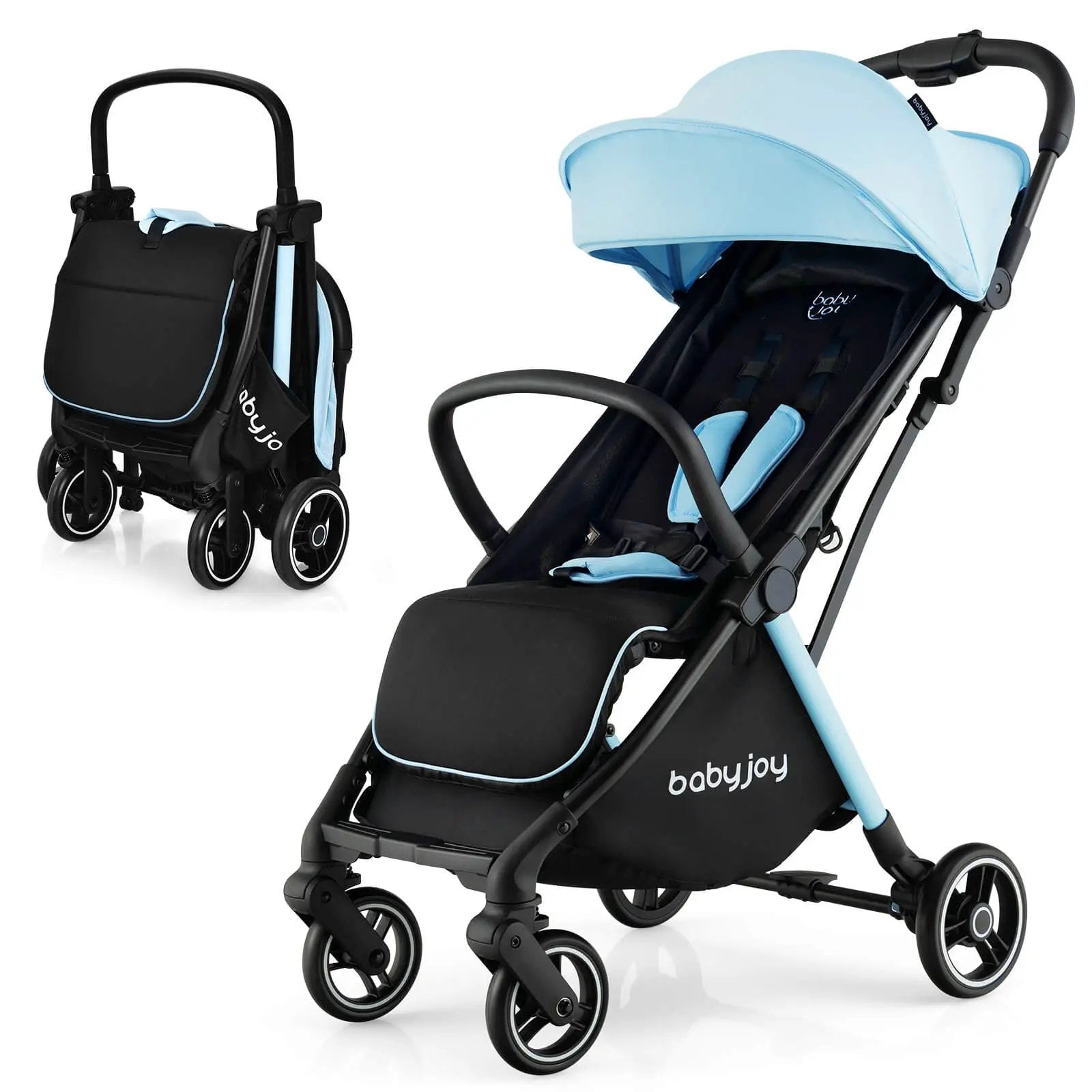 One-Hand Folding Portable Lightweight Baby Stroller with Aluminum Frame by DirectDeals