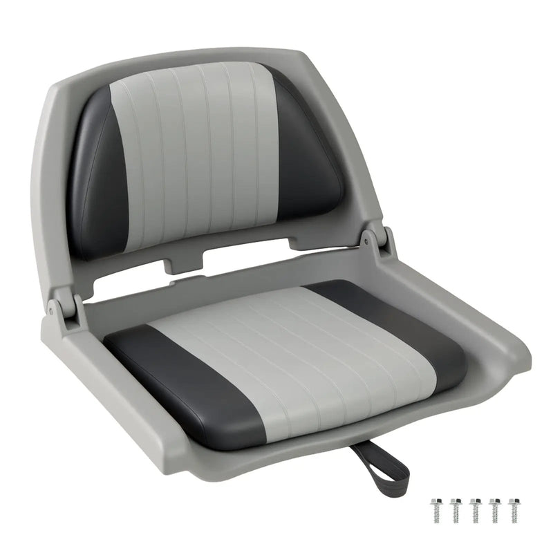 Boat Seat Folding Low Back Boat Chair with Marine-Grade PVC by DirectDeals