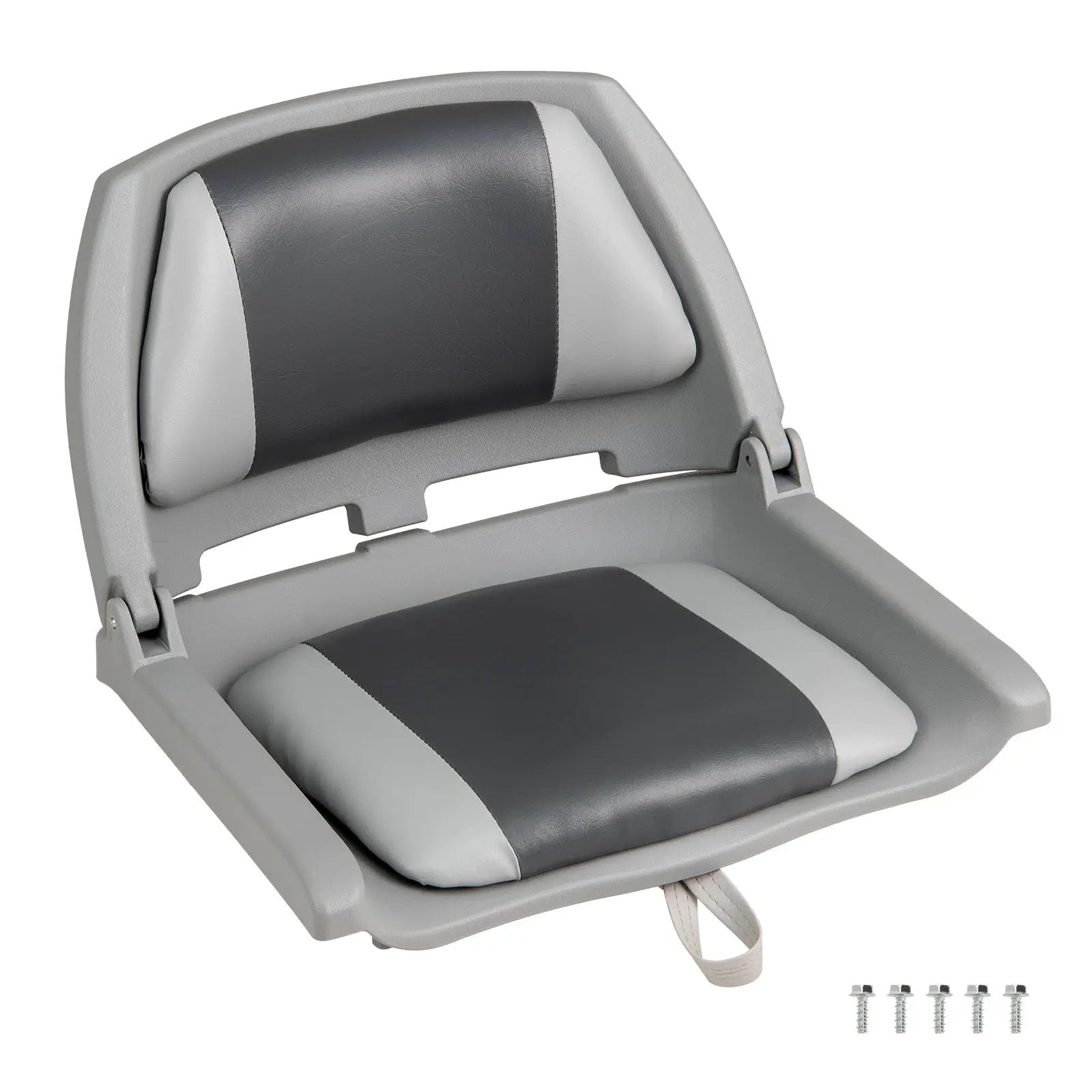 Boat Seat Folding Low Back Boat Chair with Marine-Grade PVC by DirectDeals