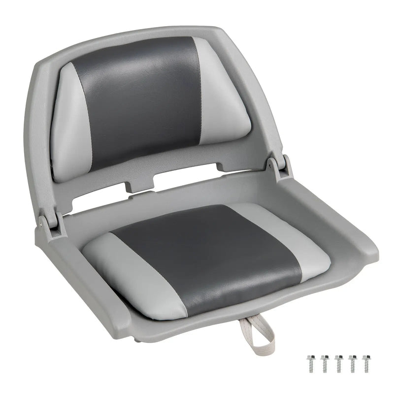 Boat Seat Folding Low Back Boat Chair with Marine-Grade PVC by DirectDeals