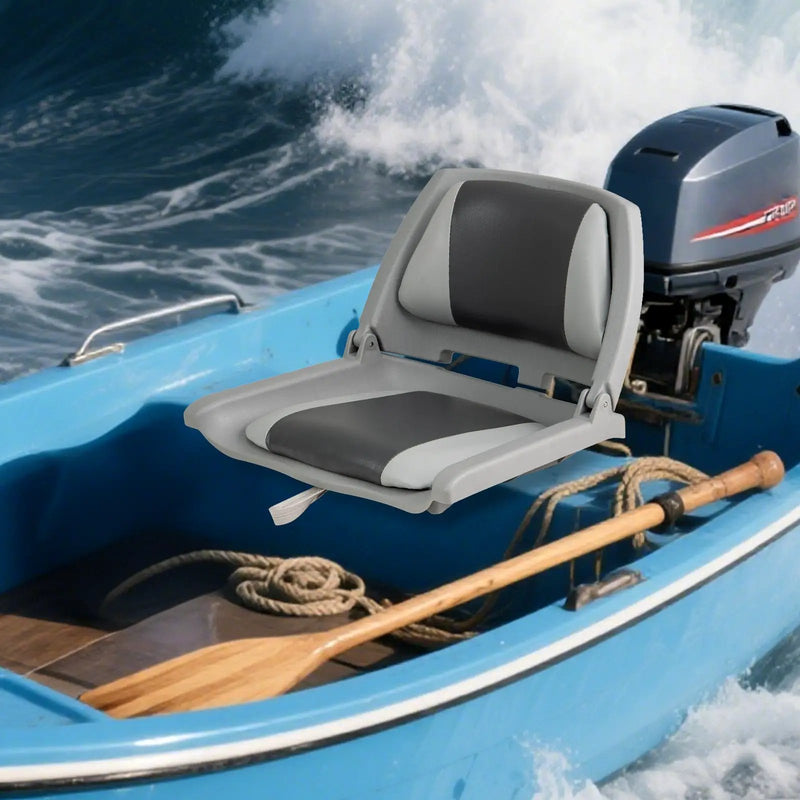 Boat Seat Folding Low Back Boat Chair with Marine-Grade PVC by DirectDeals